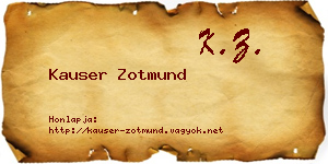 Kauser Zotmund névjegykártya